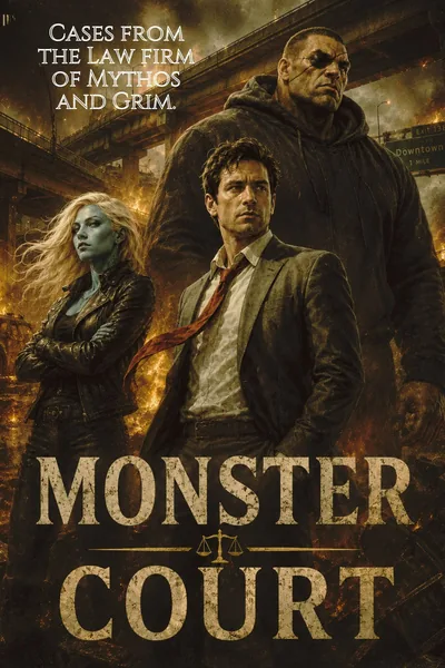 Cover of MONSTER COURT: Cases from the Law Firm of Mythos and Grim.