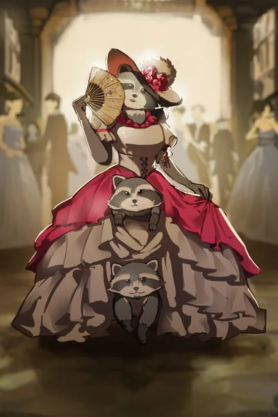 Cover of The Villainess Is 3 Raccoons In A Dress