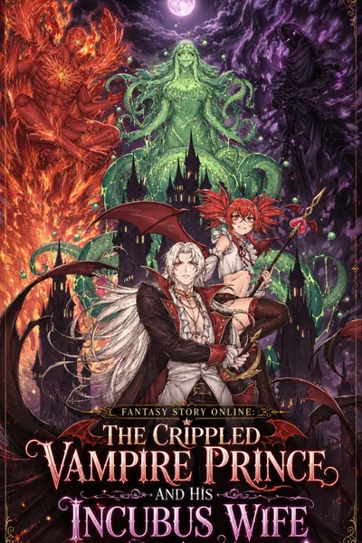 Cover of Fantasy Story Online: The Crippled Vampire Prince And His Incubus Bride (VRMMO + City Building)
